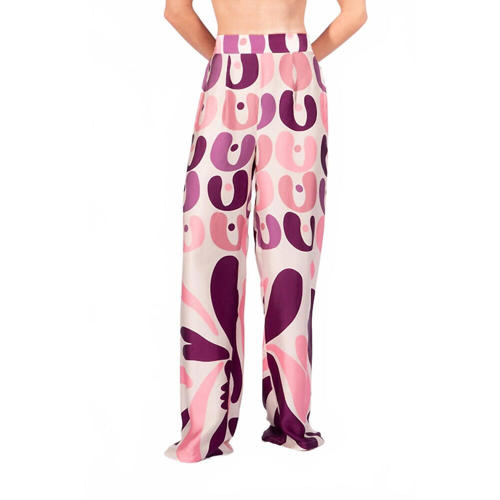 NEW ADRIANA DEGREAS bold floral wide leg pants in unique